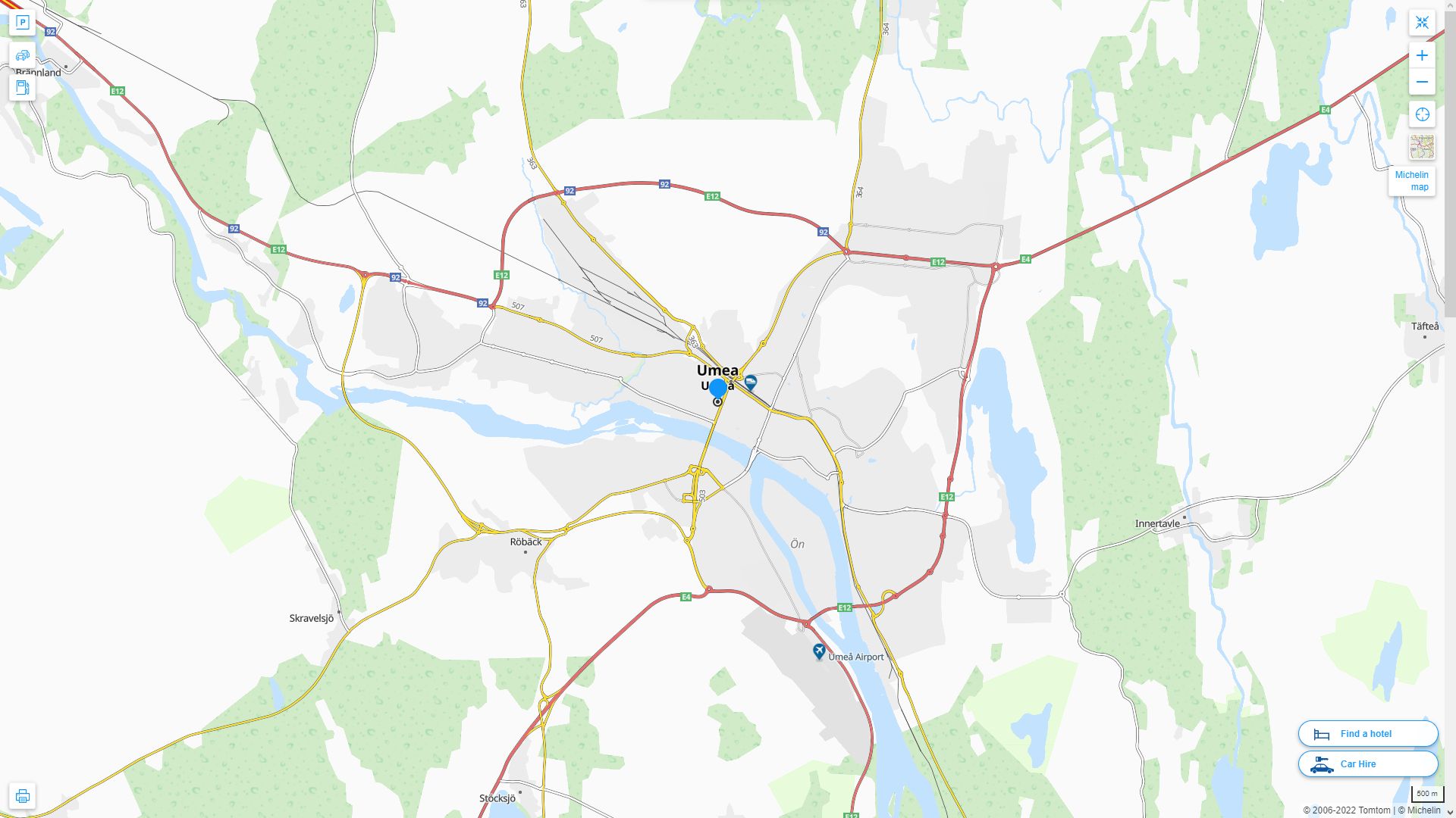 Umea Suede Autoroute et carte routiere